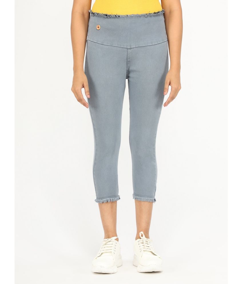     			AngelFab Denim Capris - Grey