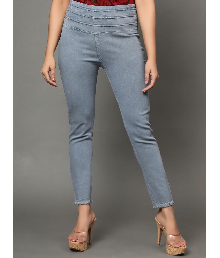     			AngelFab - Denim Skinny Fit Grey Women's Jeggings ( Pack of 1 )