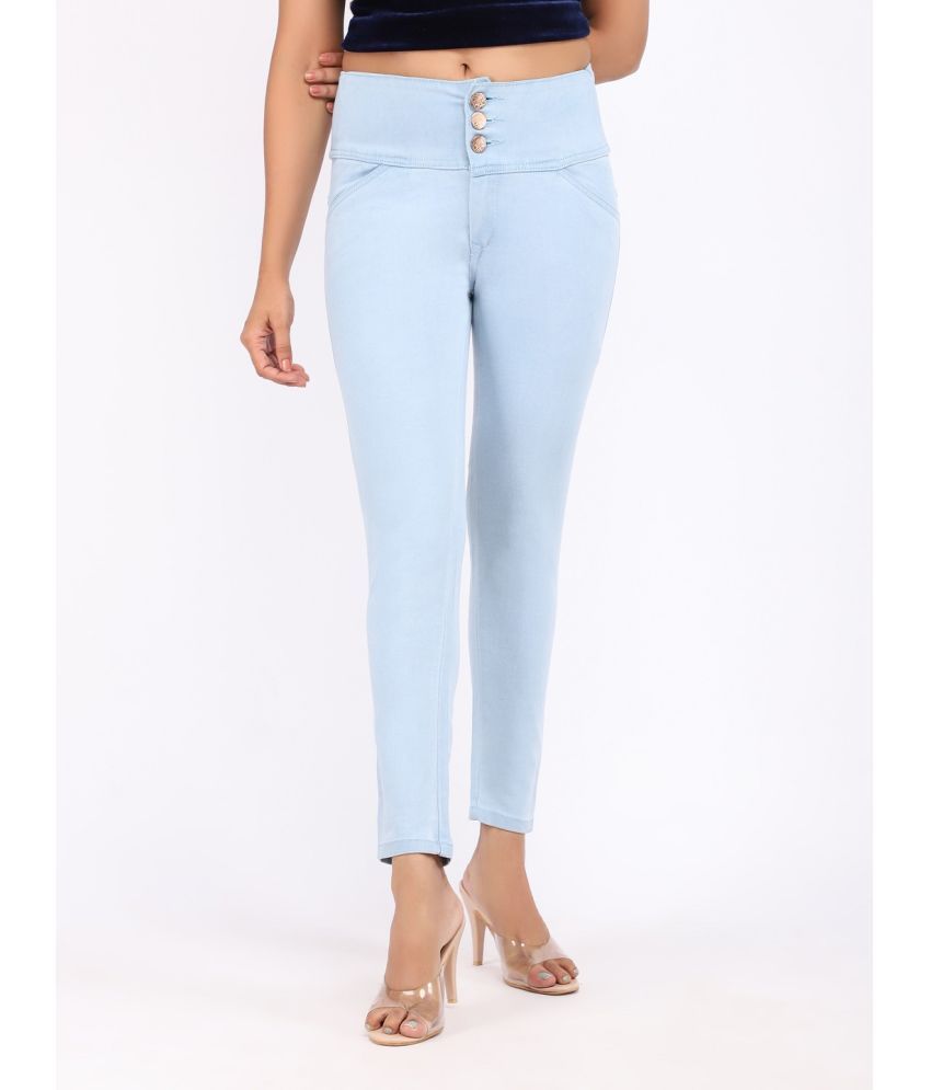     			AngelFab - Light Blue Denim Skinny Fit Women's Jeans ( Pack of 1 )