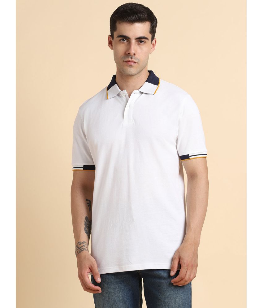     			Dennis Lingo - White Cotton Blend Slim Fit Men's Polo T Shirt ( Pack of 1 )