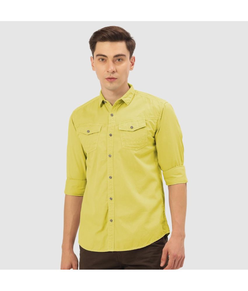    			IVOC - Yellow 100% Cotton Regular Fit Men's Casual Shirt ( Pack of 1 )