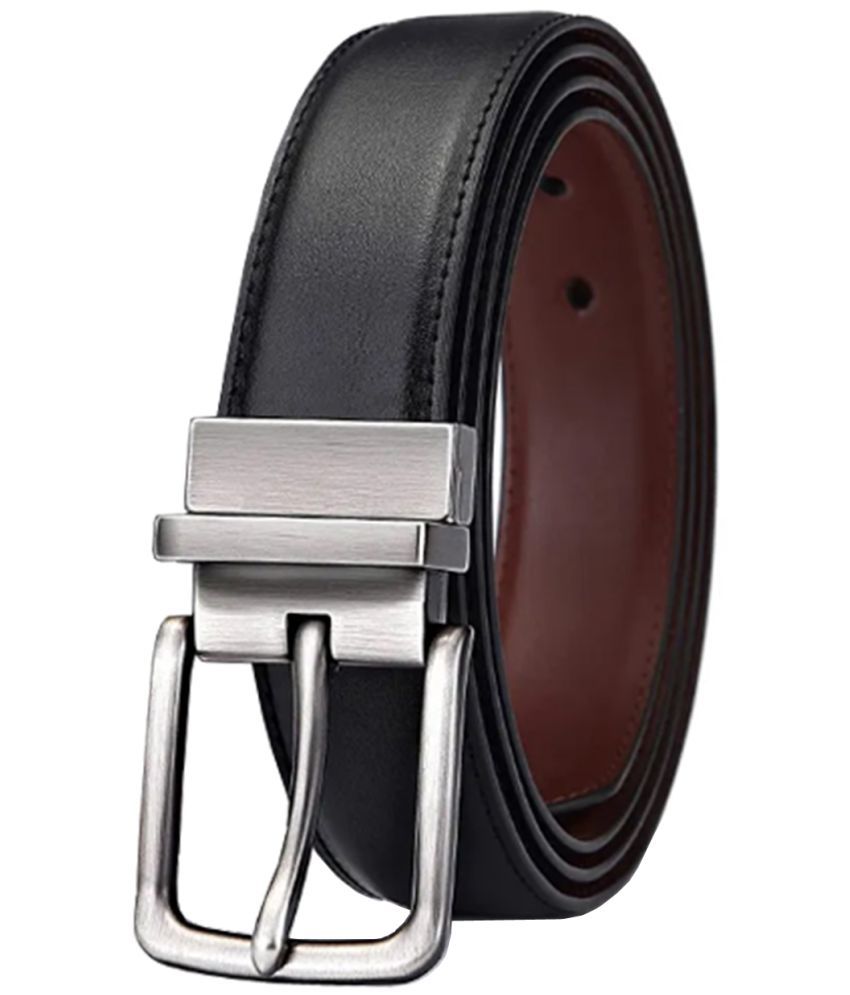     			Loopa - Black Faux Leather Men's Reversible Belt ( Pack of 1 )