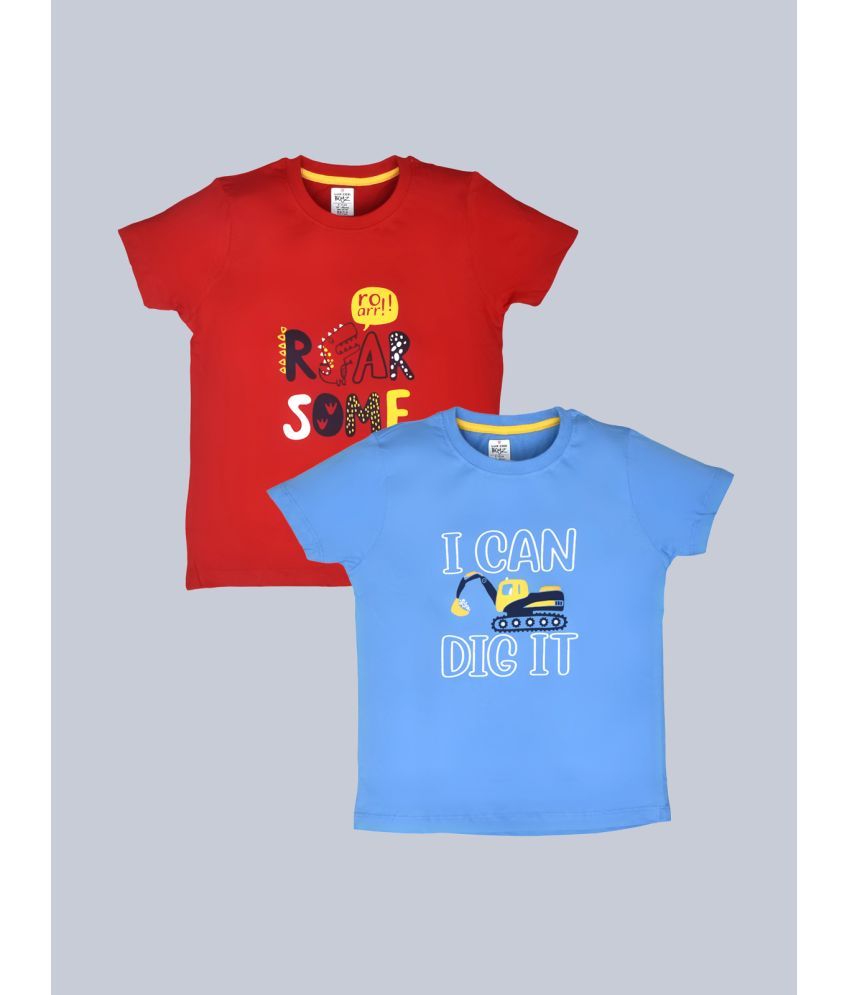     			Lux Cozi - Blue Cotton Boy's T-Shirt ( Pack of 2 )