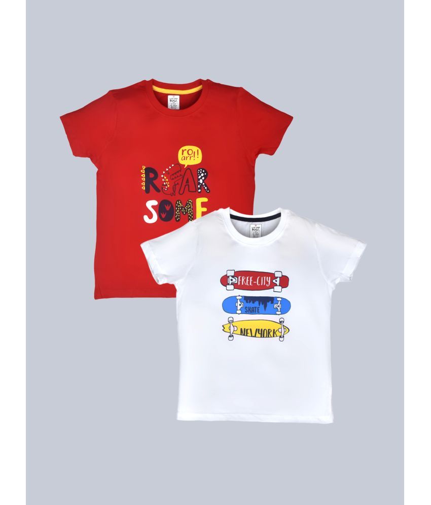     			Lux Cozi Pack of 2 Boys Cotton T-Shirt ( Red )