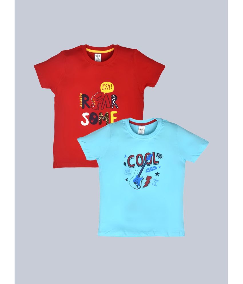     			Lux Cozi - Red Cotton Boy's T-Shirt ( Pack of 2 )