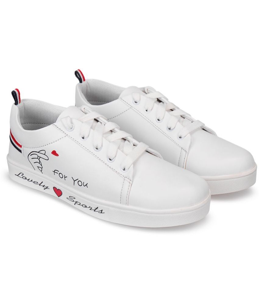     			Shoetopia - White Women's Sneakers