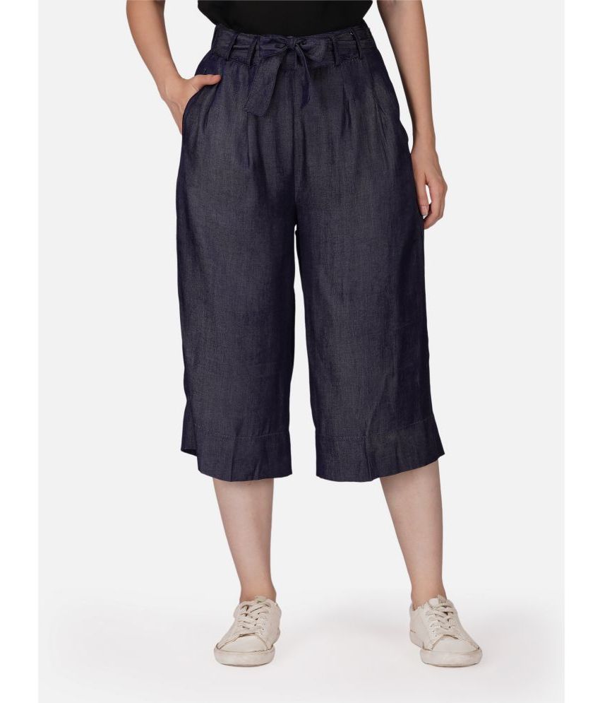     			fabcoast - Navy Cotton Regular Women's Casual Pants ( Pack of 1 )