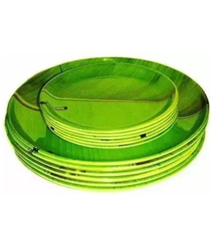     			Carnival - Green full and half plate12 pc Green Melamine Dinner Set ( Pack of 12 )