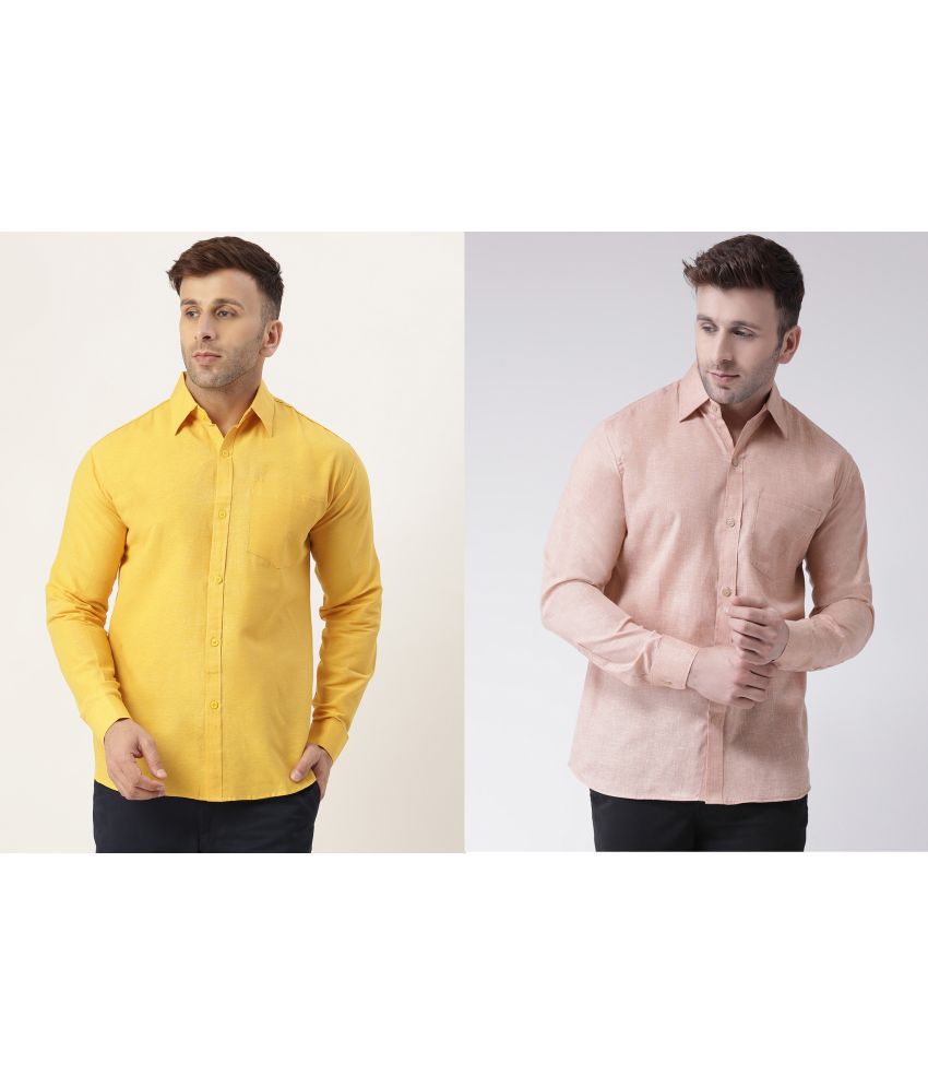     			RIAG - Beige Cotton Blend Regular Fit Men's Casual Shirt ( Pack of 2 )