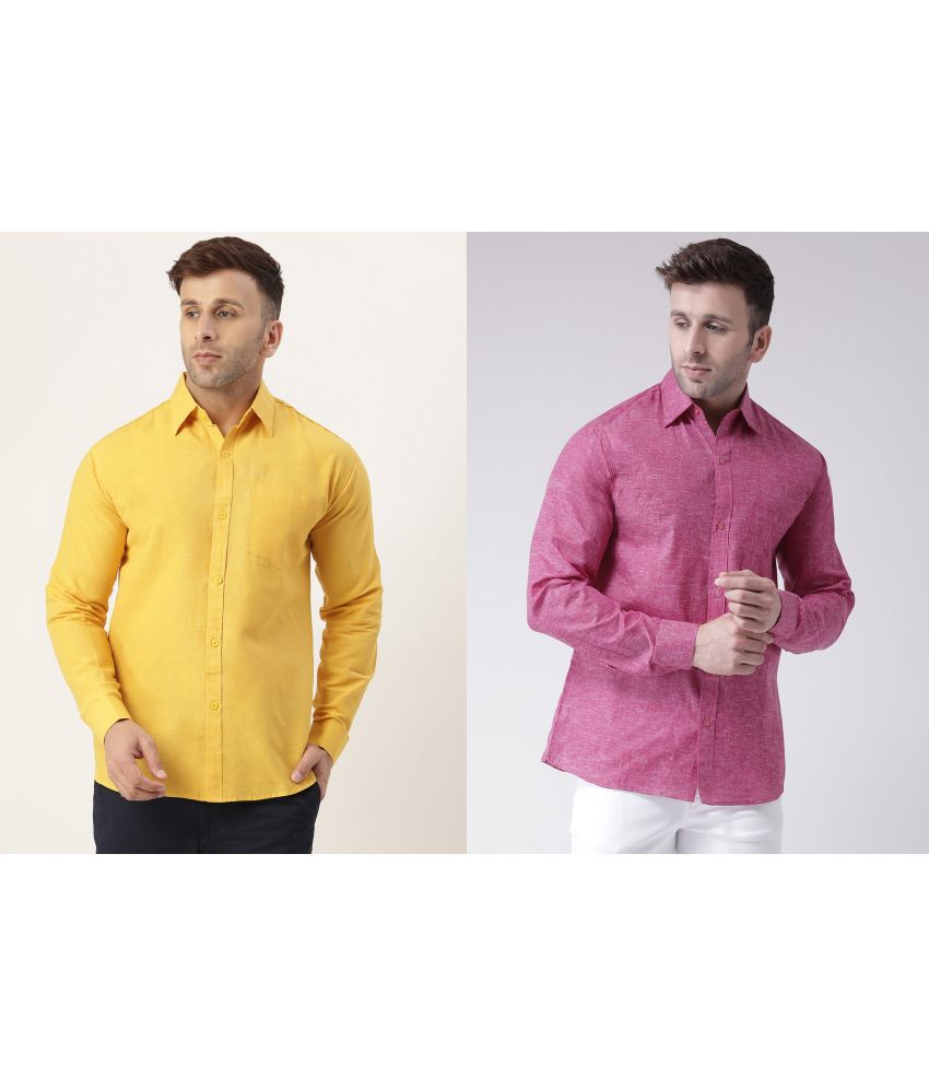     			RIAG - Magenta Cotton Blend Regular Fit Men's Casual Shirt ( Pack of 2 )