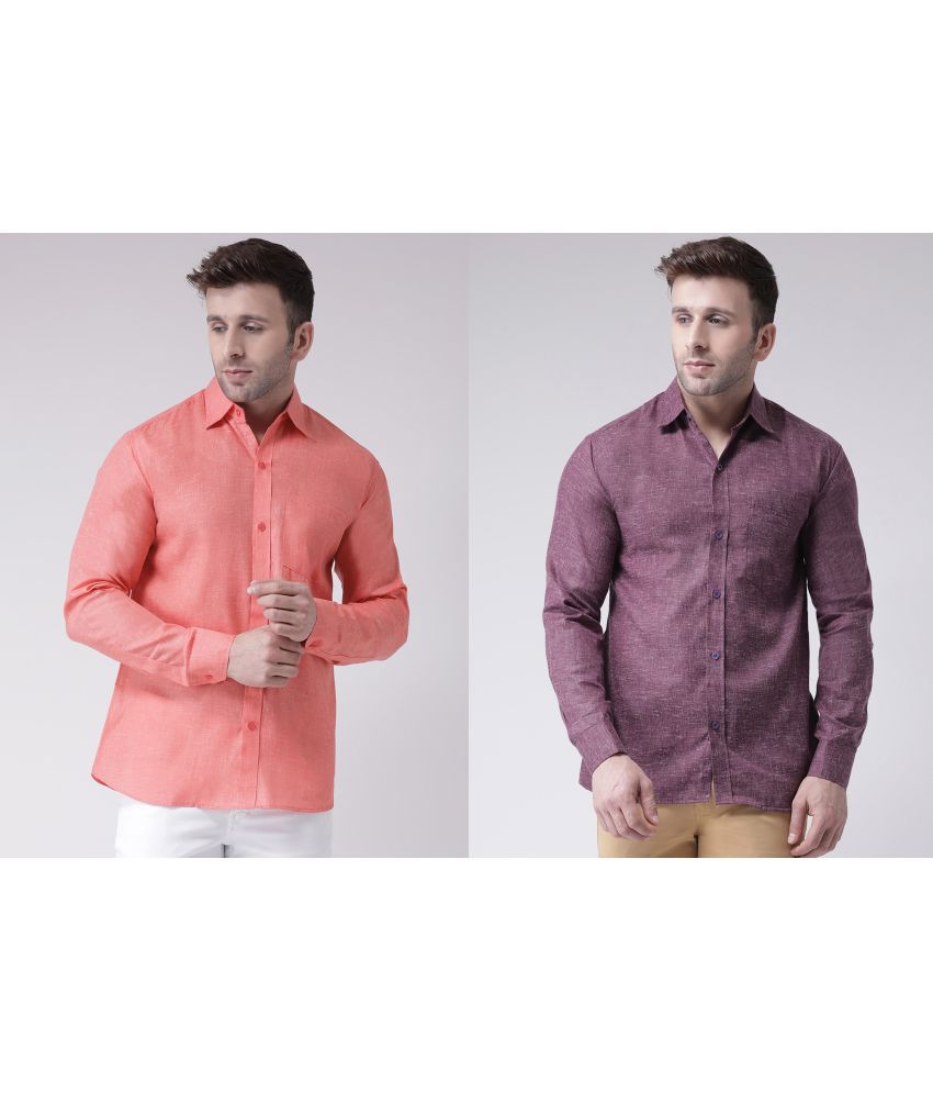     			RIAG - Purple Cotton Blend Regular Fit Men's Casual Shirt ( Pack of 2 )