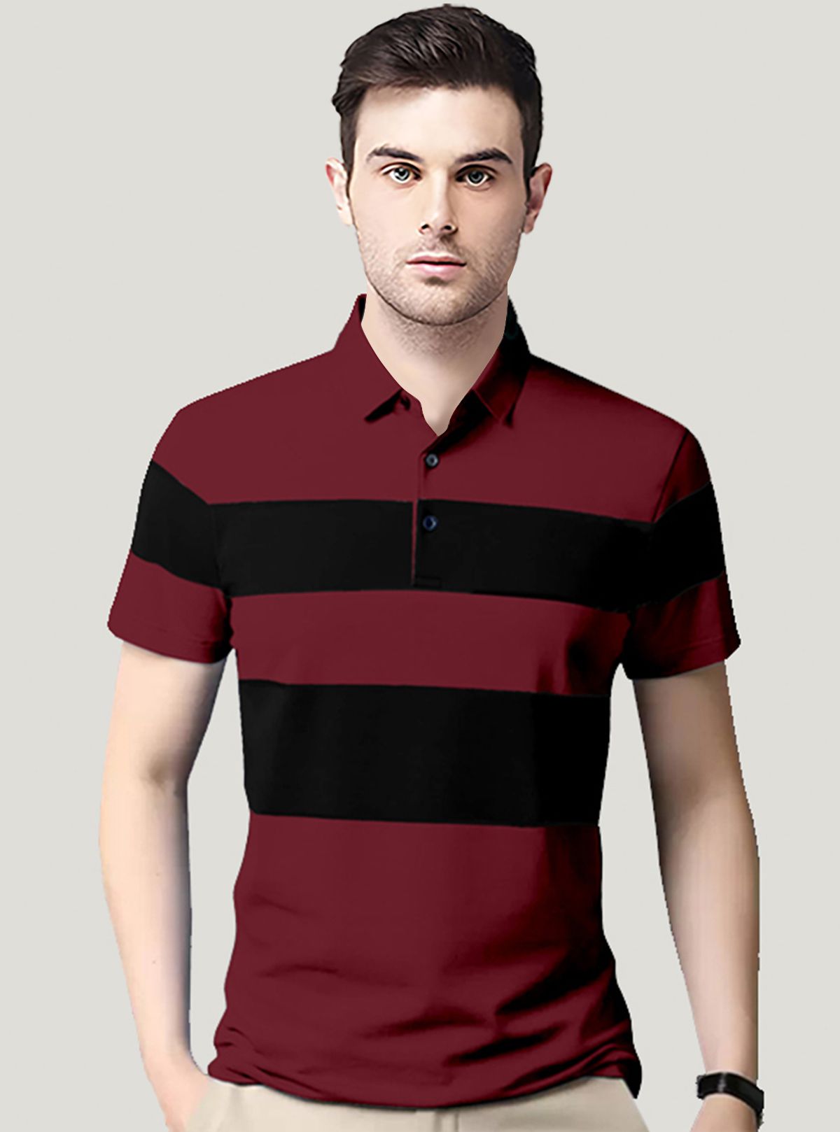     			AUSK - Maroon Cotton Blend Regular Fit Men's Polo T Shirt ( Pack of 1 )