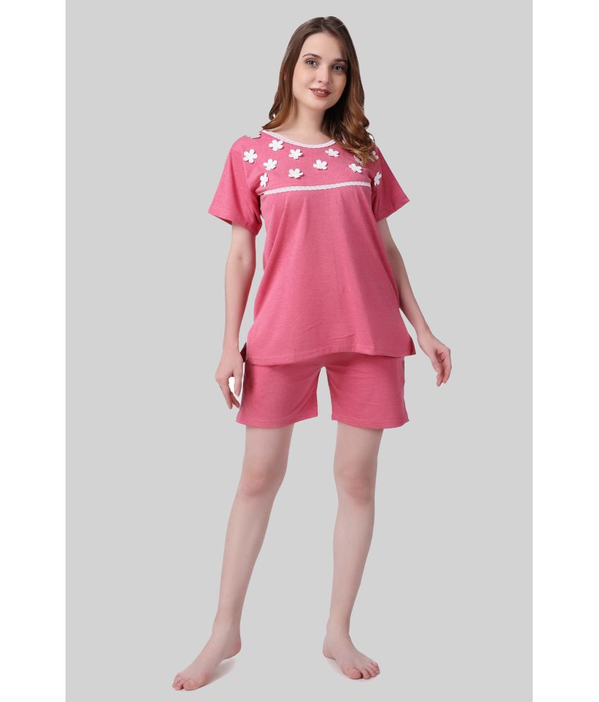     			Affair - Pink Cotton Blend Women's Nightwear Nightsuit Sets ( Pack of 1 )