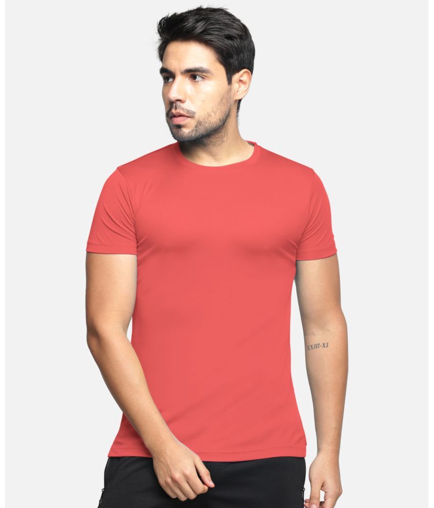     			BULLMER Pack of 1 Cotton Blend Regular Fit Men's T-Shirt ( Coral )