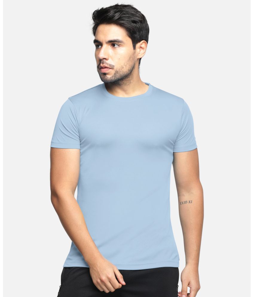    			BULLMER - Sky Blue Cotton Blend Regular Fit Men's T-Shirt ( Pack of 1 )
