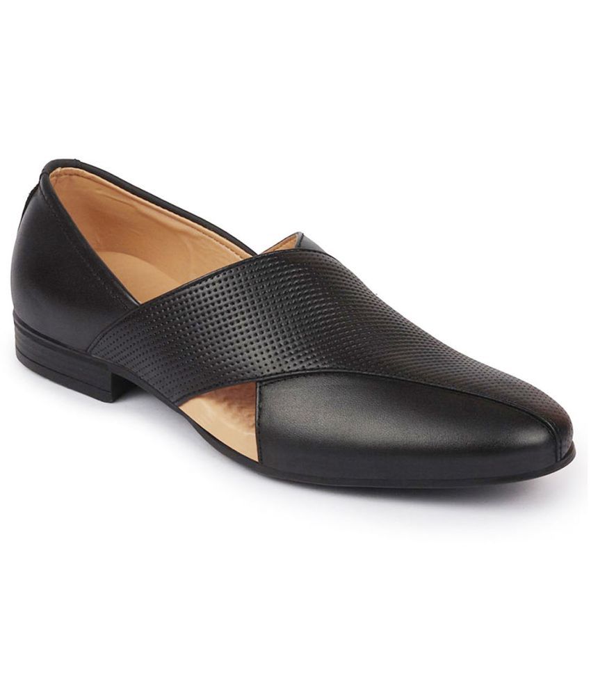     			Fausto - Black Men's Slip On Formal Shoes