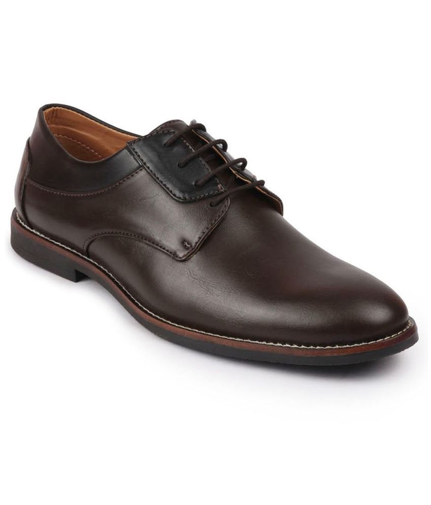     			Fausto - Brown Men's Derby Formal Shoes