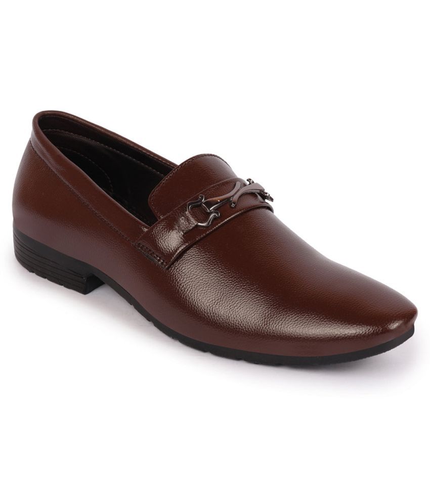     			Fausto - Brown Men's Slip On Formal Shoes