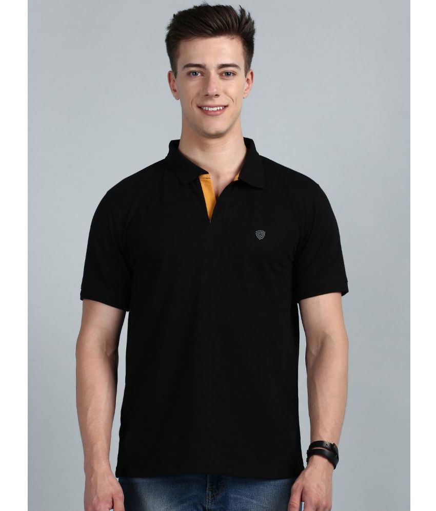     			Lux Cozi - Black Cotton Regular Fit Men's Polo T Shirt ( Pack of 1 )
