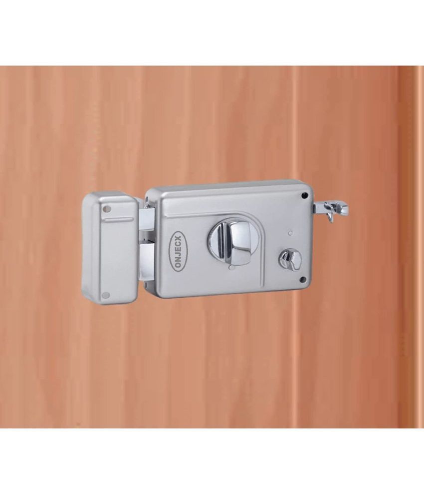     			ONJECX Rim Lock - Smart Series - NLI01 - Night Latch - Key & Knob Model Inside Opening - Night Latch Lock for Doors | Satin Silver Finish [Pack of 1]