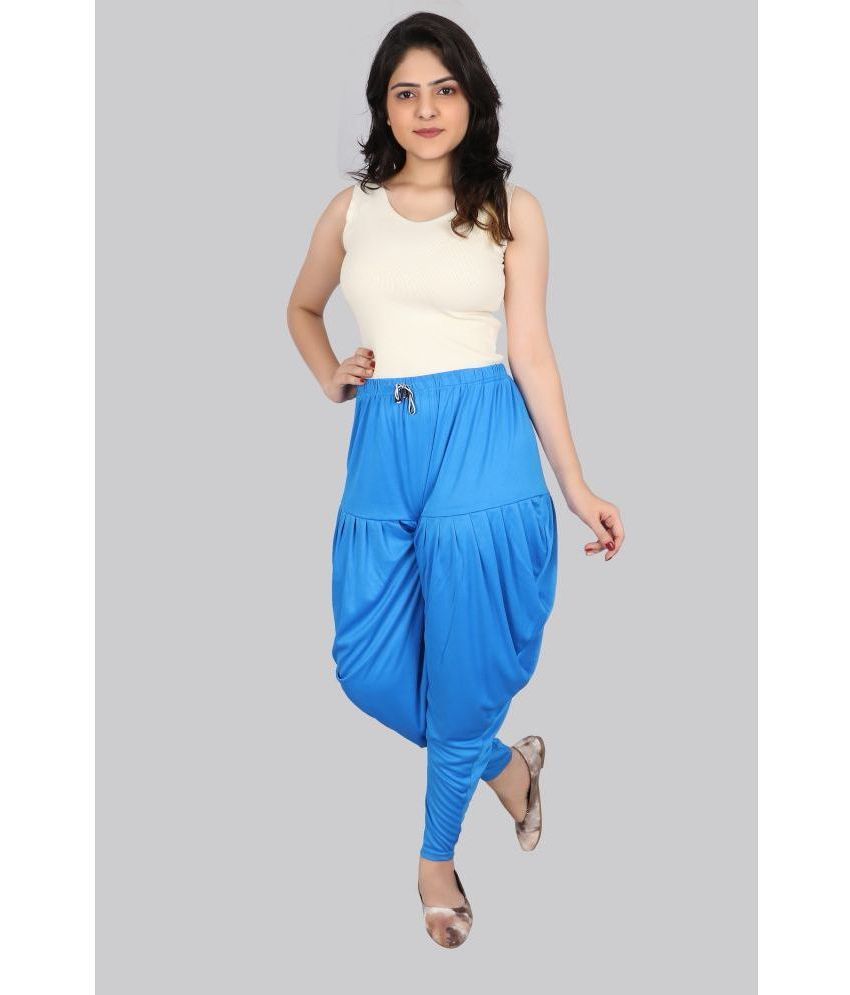     			PURSA - Light Blue Satin Loose Women's Jodhpuri Pants ( Pack of 1 )