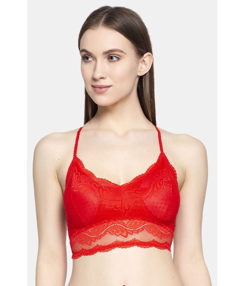     			PrettyCat - Red Lace Removable Padding Women's Bralette Bra ( Pack of 1 )