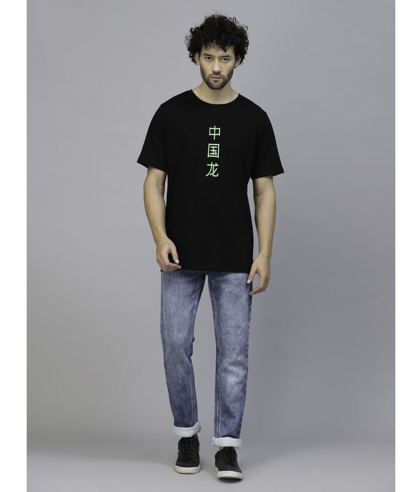     			Rigo - Black 100% Cotton Oversized Fit Men's T-Shirt ( Pack of 1 )