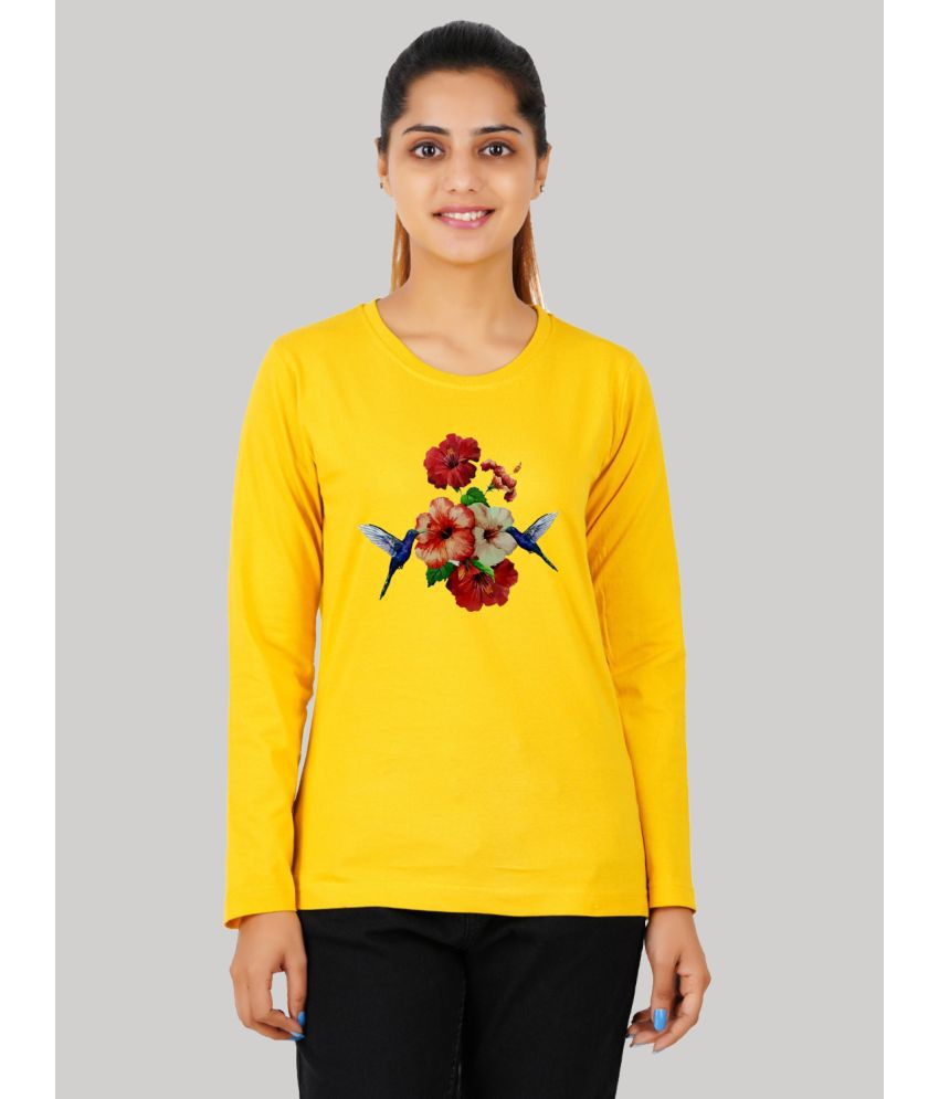     			ferocious - Yellow Cotton Blend Regular Fit Women's T-Shirt ( Pack of 1 )