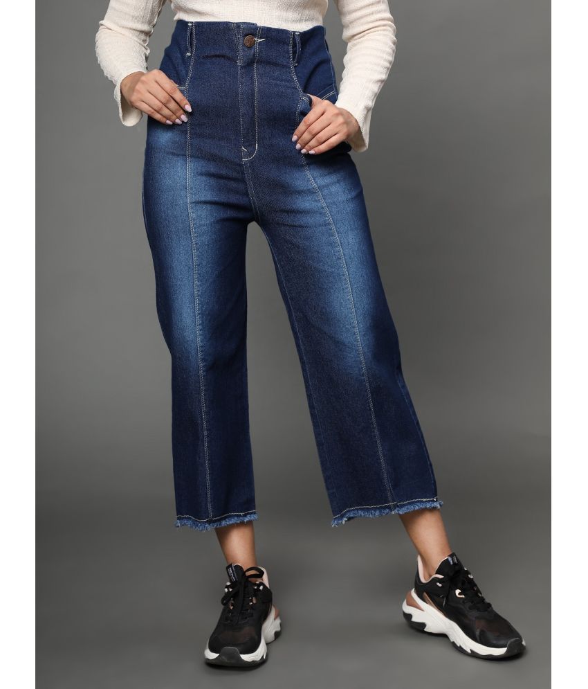     			AngelFab - Navy Blue Denim Flared Women's Jeans ( Pack of 1 )