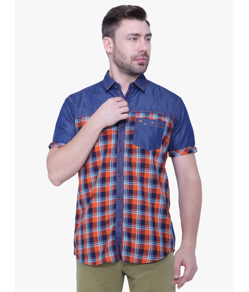     			Kuons Avenue - Orange Denim Slim Fit Men's Casual Shirt ( Pack of 1 )