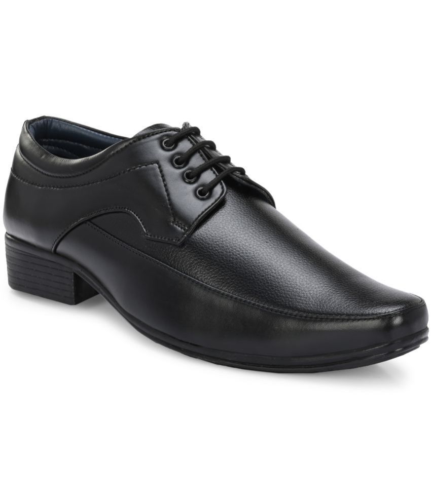     			Leeport - Black Men's Derby Formal Shoes