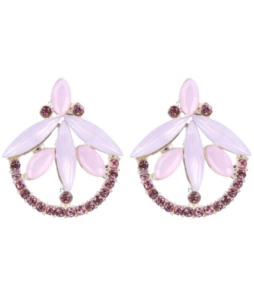     			Sunhari Jewels - Pink Hoops Earrings ( Pack of 1 )