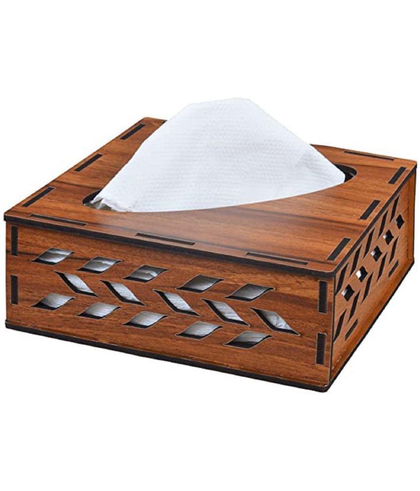     			Wooden Tissue Paper Holder Box, Dining Table Tissue Stand, Car Bathroom Tissue Holder Box, Tissue Storage Organizer Box (H732)