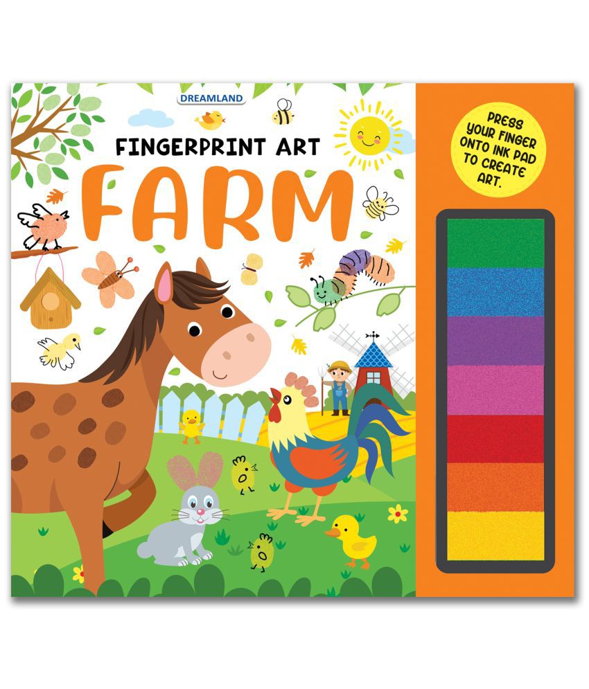     			Fingerprint Art Activity Book for Children - Farm with Thumbprint Gadget : Pick and Paint Coloring Activity Book For Kids Fingerprint Colouring Book for Kid