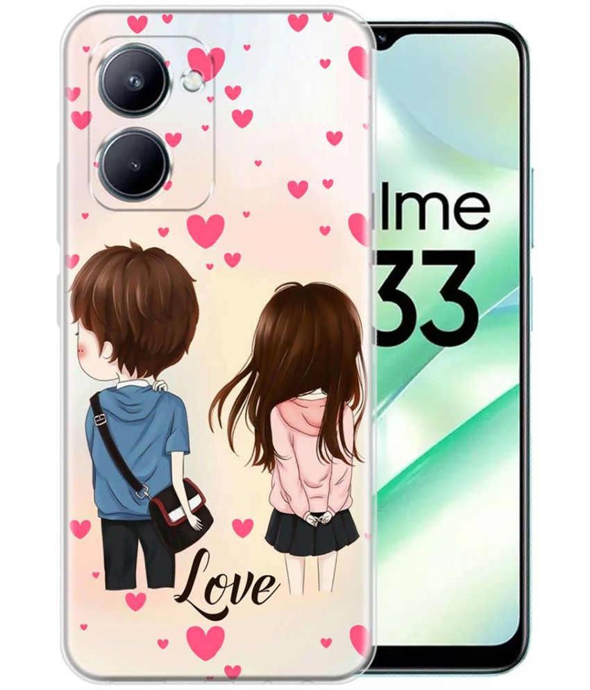     			NBOX - Multicolor Printed Back Cover Silicon Compatible For Realme C33 2023 ( Pack of 1 )