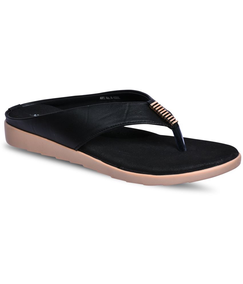     			Paragon Black Floater Sandals