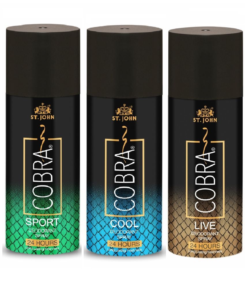     			St. John - Cobra Deo Live,Cool & Sports 150ml Each Deodorant Spray for Unisex 450 ml ( Pack of 3 )