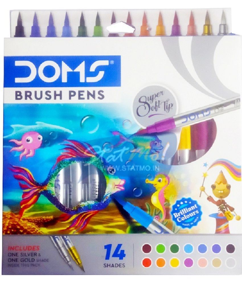    			DOMS brush pens fine Nib Sketch Pen (Multicolor)