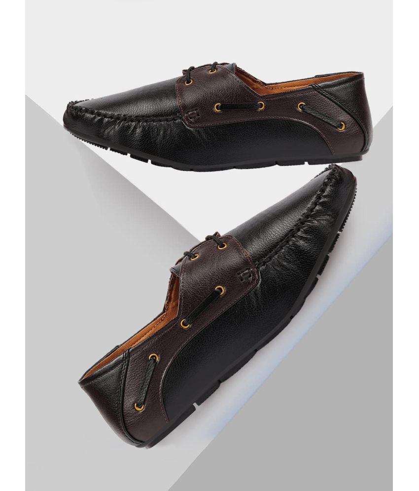     			Fausto - Black Men's Boat Shoes