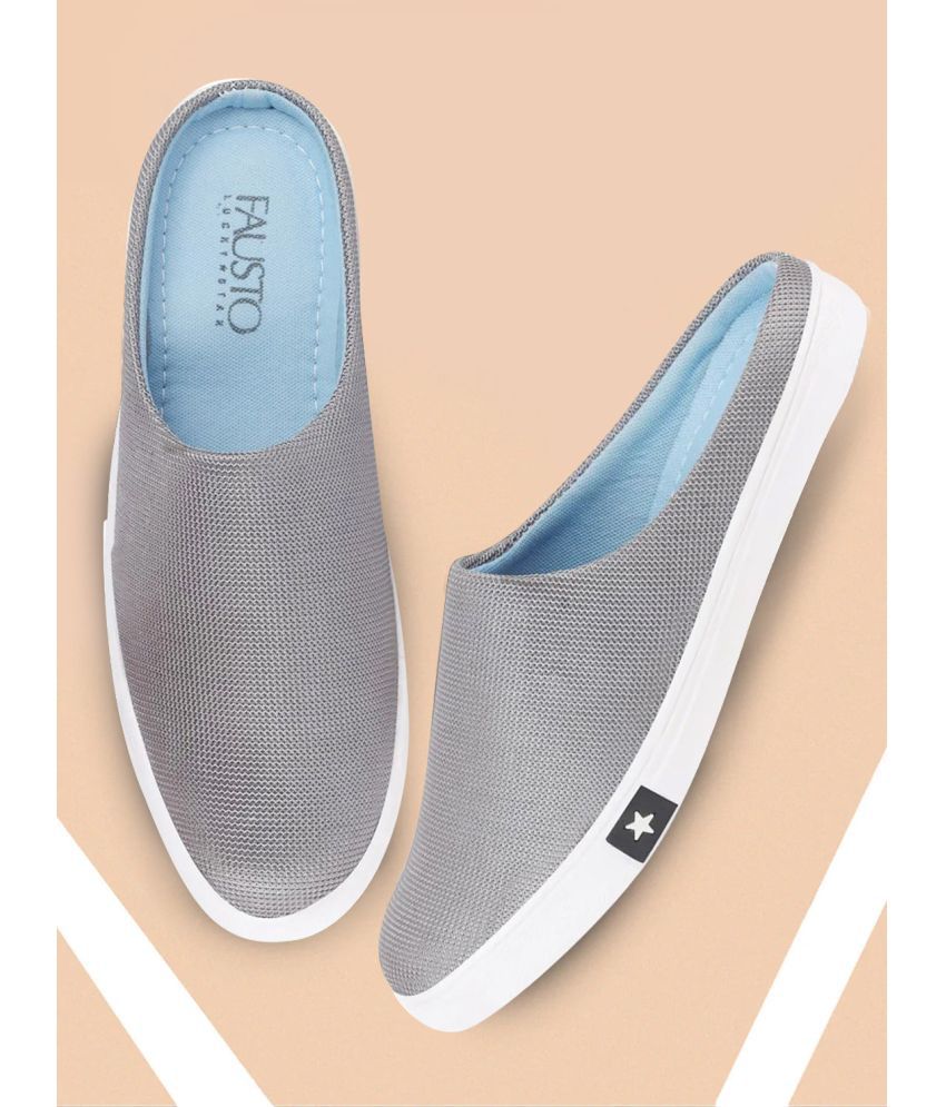     			Fausto - Light Grey Men's Slip-on Shoes