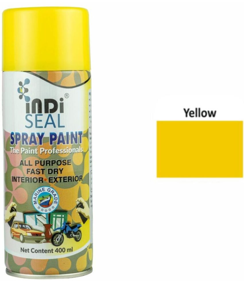     			INDISEAL All Purpose Fast Dry Interior/Exterior | DIY for Automotive, Metal, Wood & Wall Yellow Spray Paint 400 ml (Pack of 1)
