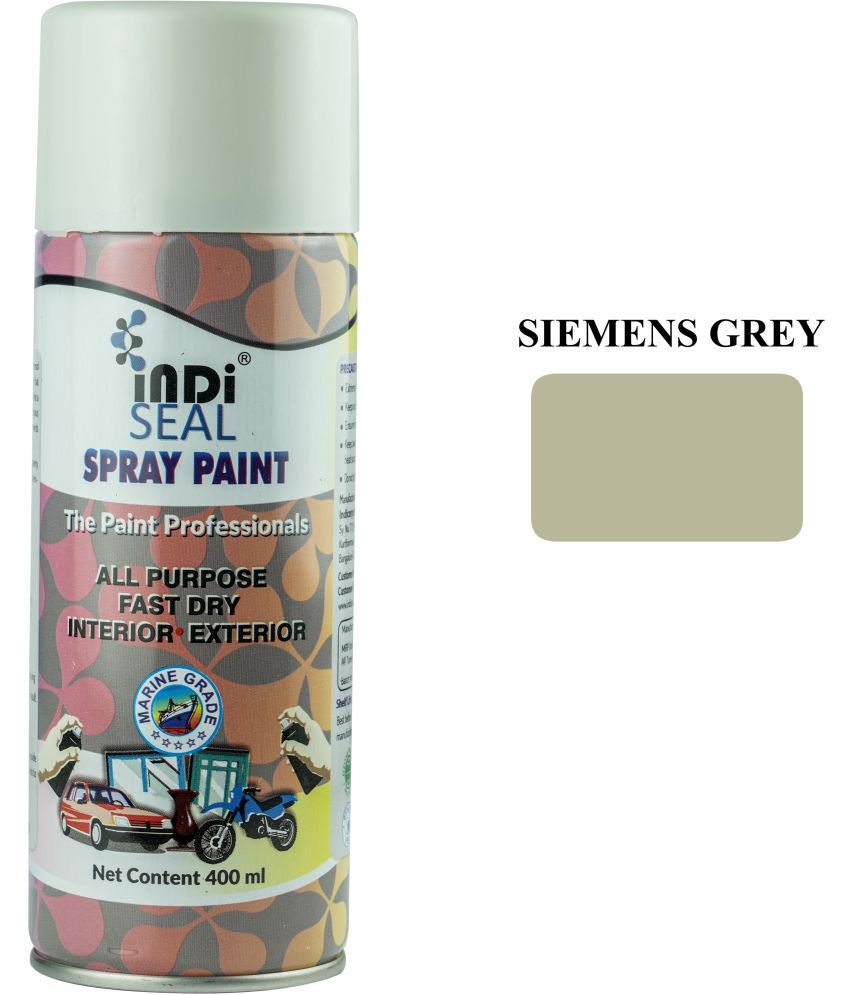     			INDISEAL All Purpose Fast Dry Interior/Exterior | DIY for Automotive, Metal, Wood & Wall Seimens Grey Spray Paint 400 ml (Pack of 1)