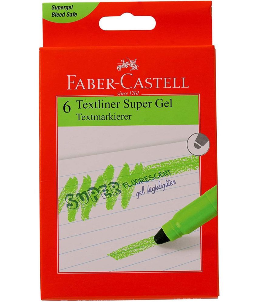     			FABER-CASTELL Super Gel Textliner - Pack of 6 Green (Set of 6, Green) (Set of 6, Green)