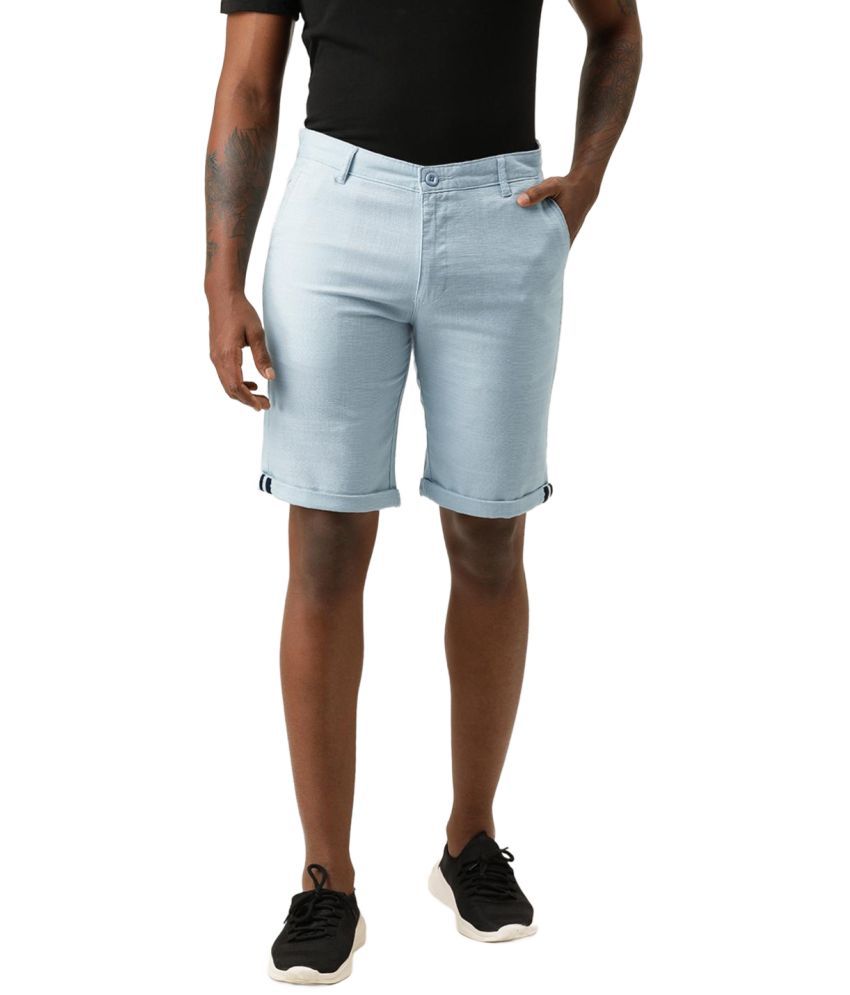     			IVOC - Light Blue Cotton Men's Chino Shorts ( Pack of 1 )