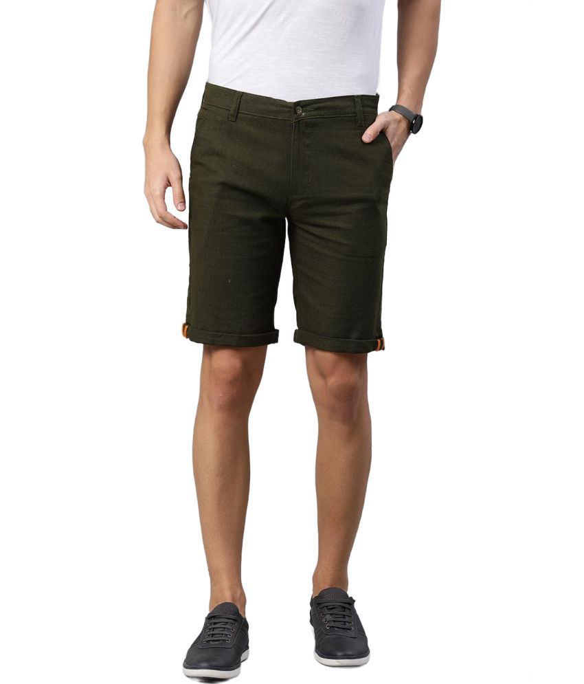     			IVOC - Olive Cotton Men's Chino Shorts ( Pack of 1 )