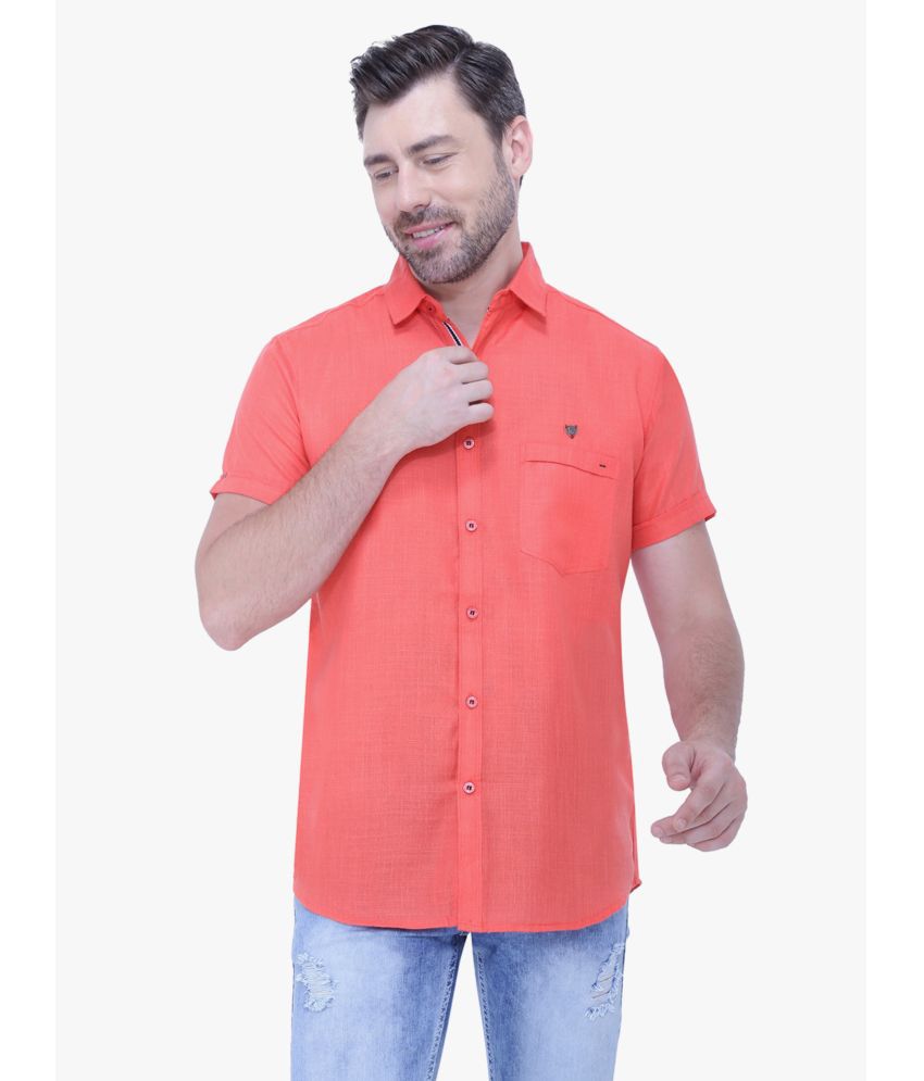     			Kuons Avenue - Peach Linen Slim Fit Men's Casual Shirt ( Pack of 1 )