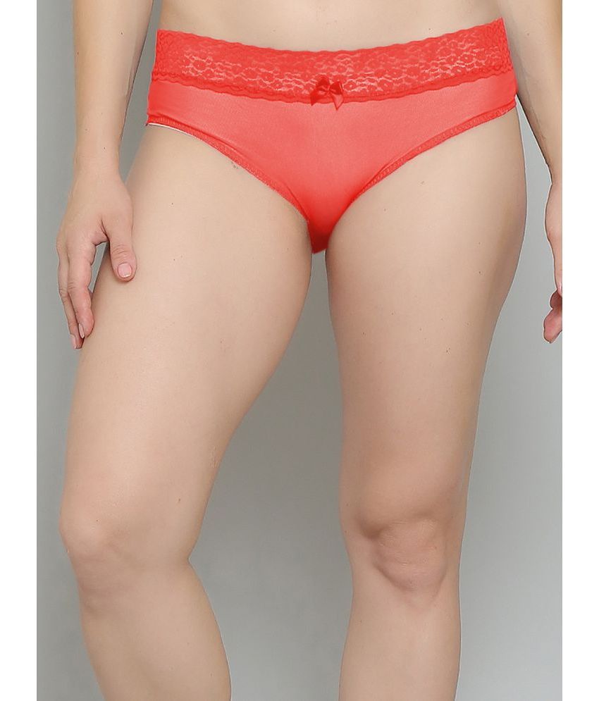     			N-Gal - Red Net/Mesh Self Design Women's Bikini ( Pack of 1 )