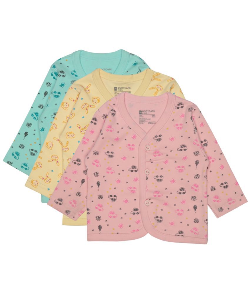    			Bodycare Baby Front open Printed Top Pack Of 3 - Assorted