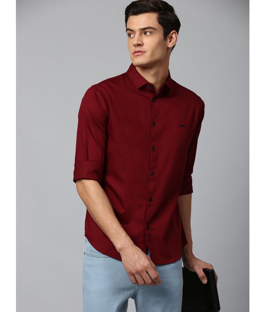     			Dennis Lingo - Red Cotton Blend Slim Fit Men's Casual Shirt ( Pack of 1 )