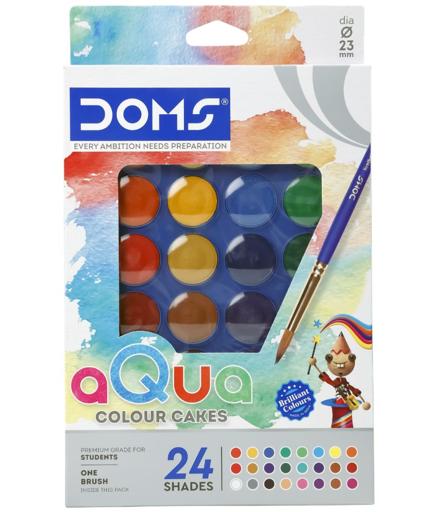     			Doms Aqua Water Colour Cake 24 Sh 23 mm ( Pack Of 2 )